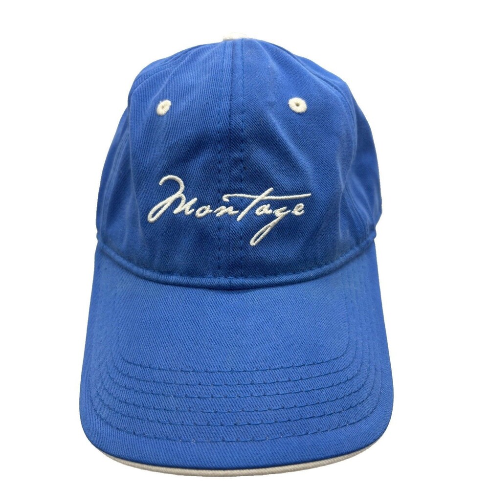 Montage Laguna Beach Strapback Hat Royal Blue Ivory Headwear Luxury Resort